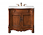  36 inch Adelina Single Bathroom Vanity in Brown Finish with Ivory White Marble