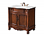  36 inch Adelina Single Bathroom Vanity in Brown Finish with Ivory White Marble