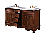 60 In. Adelina Double Bathroom Vanity in Teak Finish