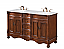 60 inch Double Bathroom Vanity in Teak with Ivory White Marble
