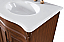 60 inch Double Bathroom Vanity in Teak with Ivory White Marble