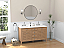 60 Inch Contemporary Style Double Sink Wood Style Adelina Bathroom Vanity with White Quartz Top