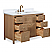 48 Inch Natural Oak Fluted Style Adelina Bathroom Vanity with White Quartz Top