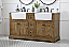 Modern Fitting 60 inch Double Bathroom Vanity in Driftwood