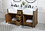 Modern Fitting 60 inch Double Bathroom Vanity in Driftwood