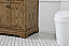 Modern Fitting 60 inch Double Bathroom Vanity in Driftwood