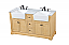 Modern Fitting 60 inch Double Bathroom Vanity in Natural