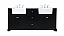  Modern Fitting 72 inch Double Bathroom Vanity in Black Finish