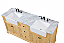 Modern Fitting 72 inch Double Bathroom Vanity in Natural Wood Finish