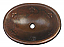 Copper Oval Fleur De Lis Sink Chocolate Finish, Finest handmade