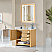 Issac Edwards 36" Single Bathroom Vanity in White Oak with Grain White Stone Countertop with Mirror Option