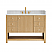 Issac Edwards Collection 48" Single Bathroom Vanity in White Oak with Grain White Stone Countertop and Mirror Option