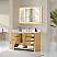 Issac Edwards Collection 48" Single Bathroom Vanity in White Oak with Grain White Stone Countertop and Mirror Option