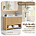 Issac Edwards Collection 48" Single Bathroom Vanity in White Oak with Grain White Stone Countertop and Mirror Option
