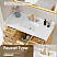 Issac Edwards Collection 48" Single Bathroom Vanity in White Oak with Grain White Stone Countertop and Mirror Option
