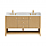 Issac Edwards Collection 60" Double Bathroom Vanity in White Oak with Grain White Stone Countertop and Mirror Option