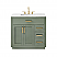 Issac Edwards Collection 36" Single Bathroom Vanity Set in Vintage Green and Carrara White Marble Countertop with Mirror Option