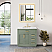 Issac Edwards Collection 36" Single Bathroom Vanity Set in Vintage Green and Carrara White Marble Countertop with Mirror Option