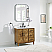Issac Edwards Collection 36" Single Bathroom Vanity in Weathered Brown with Calacatta Truffle White Quartz Countertop