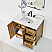 Issac Edwards Collection 36" Single Bathroom Vanity in Weathered Brown with Calacatta Truffle White Quartz Countertop