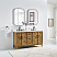 Issac Edwards Collection 60" Double Bathroom Vanity in Weathered Brown with Calacatta Truffle White Quartz Countertop and Mirror Option