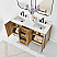 Issac Edwards Collection 60" Double Bathroom Vanity in Weathered Brown with Calacatta Truffle White Quartz Countertop and Mirror Option