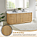  Issac Edwards 84" Double Bathroom Vanity in Washed Light Brown with Grain White Stone Countertop and Mirror Option