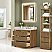 Issac Edwards Collection 36" Single Bathroom Vanity in Weathered Brown with Grain White Stone Countertop, Mirror Option and Linen Cabinet Option