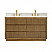  Issac Edwards Collection 60" Double Bathroom Vanity in Weathered Brown with Grain White Stone Countertop, Mirror Option and Linen Cabinet Option