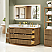  Issac Edwards Collection 60" Double Bathroom Vanity in Weathered Brown with Grain White Stone Countertop, Mirror Option and Linen Cabinet Option