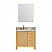 Issac Edwards Collection 36" Single Bathroom Vanity in Natural Wood with Grain White Stone Countertop with Mirror Option