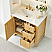 Issac Edwards Collection 36" Single Bathroom Vanity in Natural Wood with Grain White Stone Countertop with Mirror Option