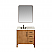 Issac Edwards Collection 36" Single Bathroom Vanity in Mango Brown with Grain White Stone Countertop with Mirror Option