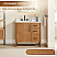 Issac Edwards Collection 36" Single Bathroom Vanity in Mango Brown with Grain White Stone Countertop with Mirror Option