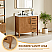 Issac Edwards Collection 36" Single Bathroom Vanity in Mango Brown with Grain White Stone Countertop with Mirror Option