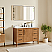 Issac Edwards Collection 48" Single Bathroom Vanity in Mango Brown with Grain White Stone Countertop with Mirror Option