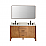 Issac Edwards Collection 60" Double Bathroom Vanity in Mango Brown with Grain White Stone Countertop with Mirror Option