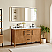 Issac Edwards Collection 60" Double Bathroom Vanity in Mango Brown with Grain White Stone Countertop with Mirror Option
