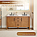 Issac Edwards Collection 60" Double Bathroom Vanity in Mango Brown with Grain White Stone Countertop with Mirror Option