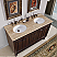 55" Silkroad Exclusive Walnut Double Travertine Top Vanity