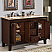 55" Silkroad Exclusive Walnut Double Travertine Top Vanity
