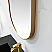 LV 20 in. W x 36 in. H Oval Metal Wall Mirror in Brushed Gold