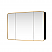 LV 48 in. W x 32 in. H Rectangular Aluminum Framed Medicine Cabinet in Brushed Gold