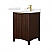 24 Inch Single Bathroom Vanity in Dark Walnut, Brushed Gold Trim with Countertop Options