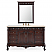 Adelina 56" Traditional Style Cherry Brown Bathroom Sink Vanity with Cream top, Backsplash Option and Mirror Options