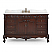 Adelina 56" Traditional Style Cherry Brown Beckham Bathroom Sink Vanity with White Top