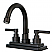  Double Handle 4" Centerset Bathroom Faucet with Brass Pop-Up, Oil Rubbed Bronze with 3 Finish Options
