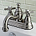 Double-Handle 4" Centerset Bathroom Faucet with Brass Pop-Up, Brushed Nickel with 3 Finish Options