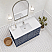 LV 42" Transitional Bath Vanity in Navy Blue with 3 Hardware Options, Base Only, and Top Option