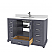 LV 48" Transitional Bath Vanity in Charcoal Grey with 3 Hardware Options, Base Only, and Top Option